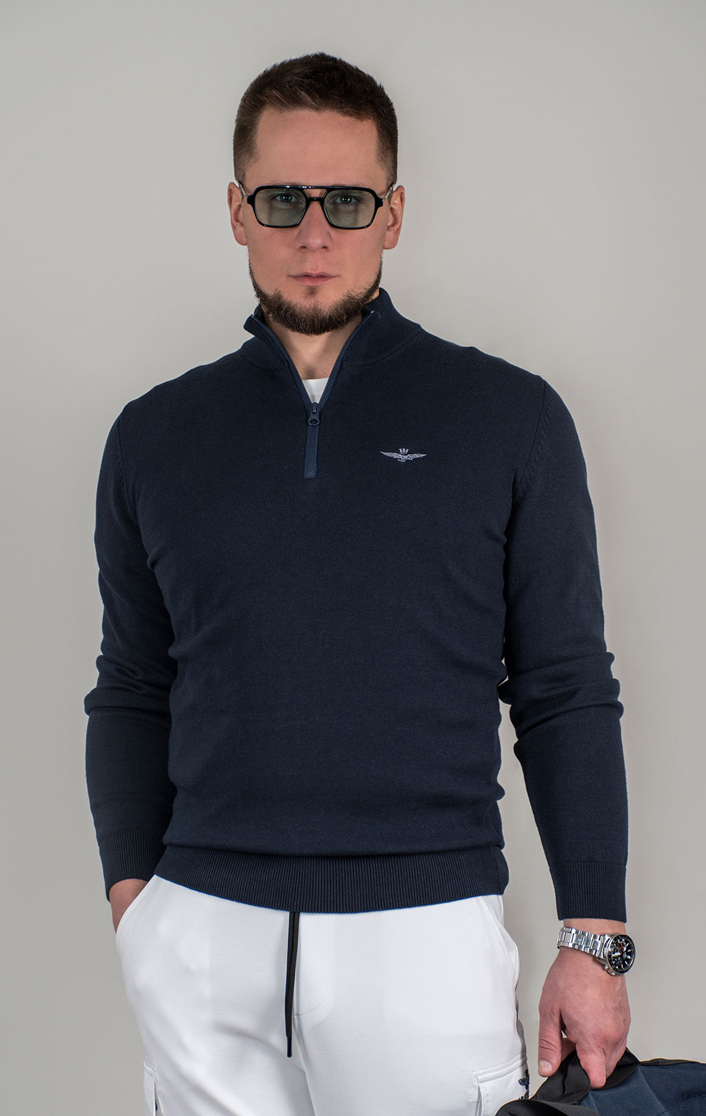 Свитер AERONAUTICA MILITARE SS 25/BG blue navy (MA 1489) 