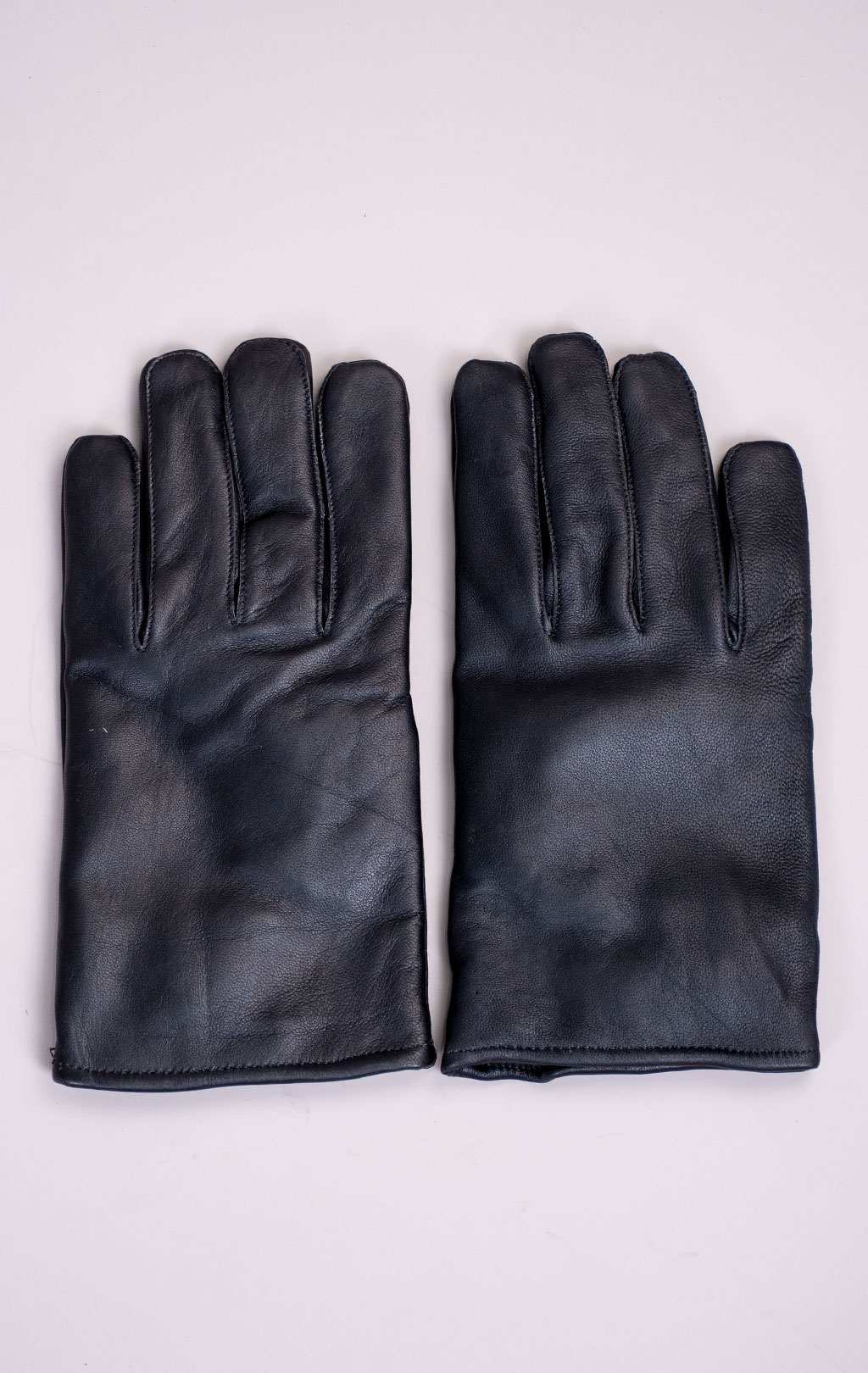 Перчатки утеплённые кожа с кнопкой black WG-119 Пакистан