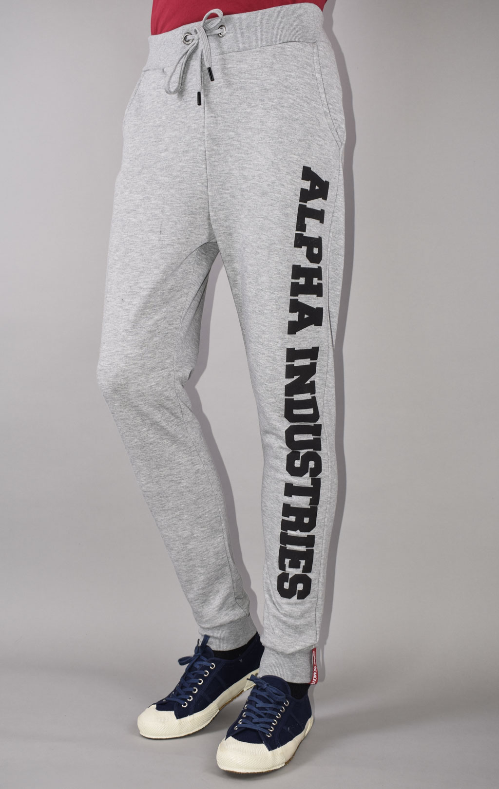 Брюки спортивные джоггеры ALPHA INDUSTRIES BIG LETTERS JOGGER grey heather 