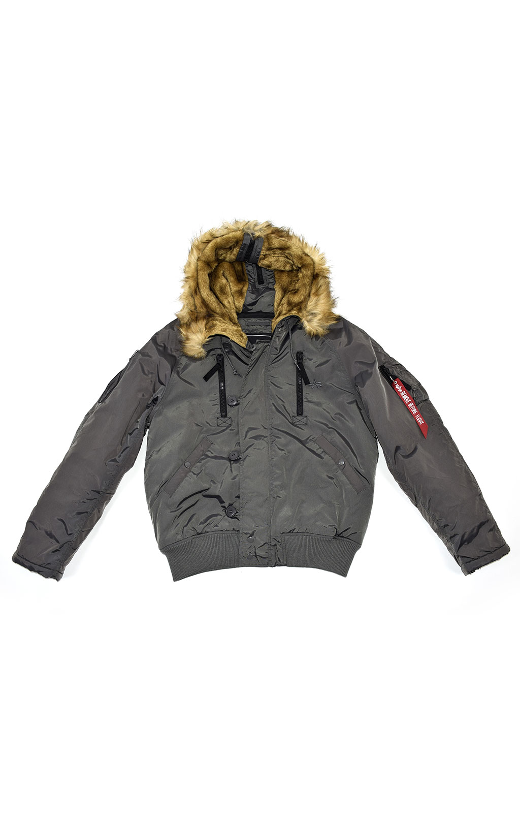 Аляска короткая ALPHA INDUSTRIES PPS N-2B grey black 