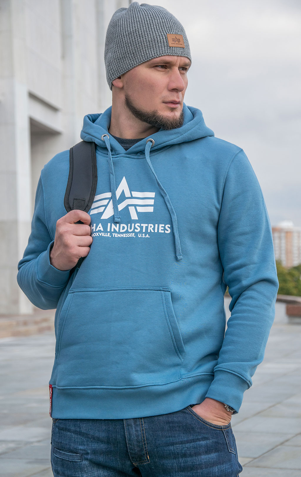 Толстовка ALPHA INDUSTRIES BASIC HOODY airforce blue 