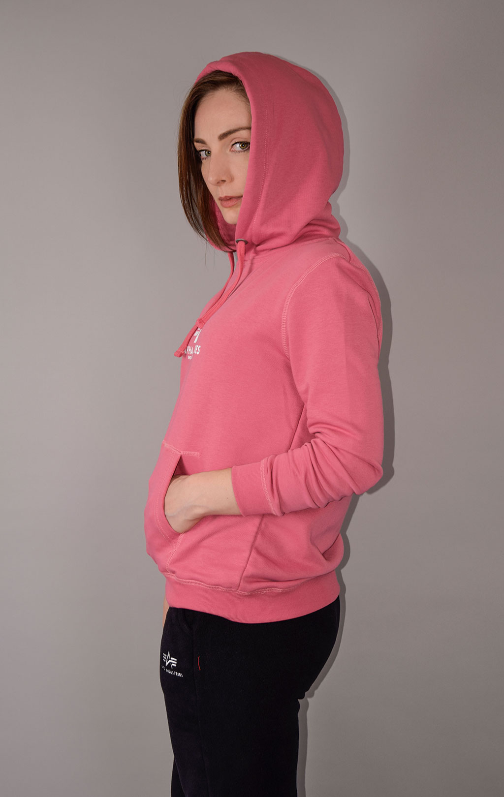 Женская толстовка ALPHA INDUSTRIES NEW BASIC HOODY coral red 