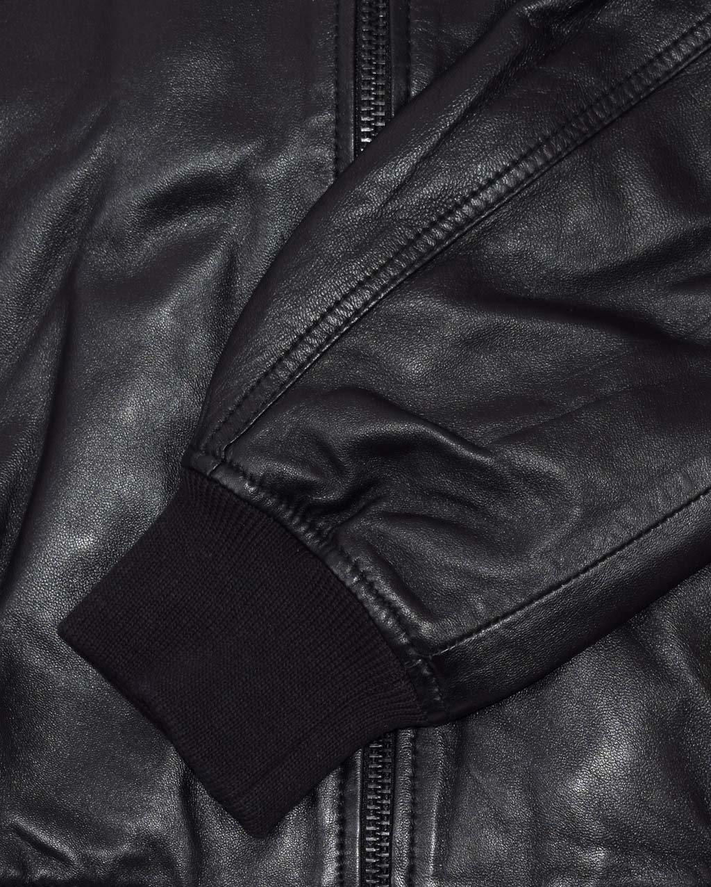 Куртка-бомбер лётная ALPHA INDUSTRIES D-Tec leather MA-1 кожа black/black 