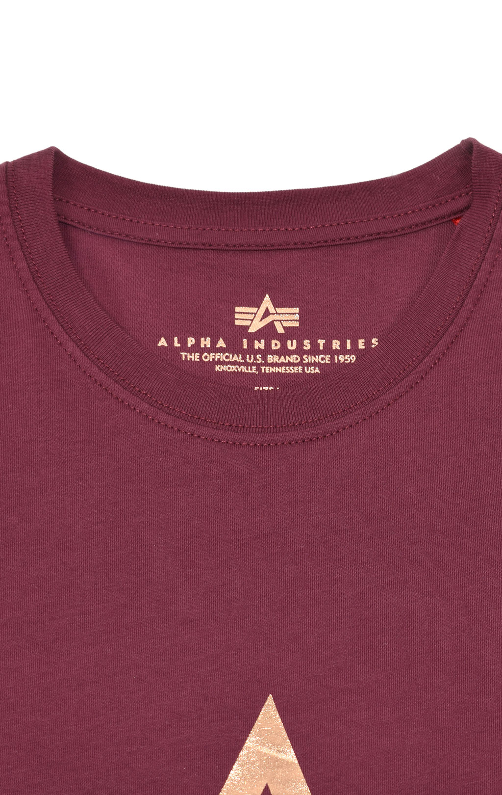 Футболка ALPHA INDUSTRIES BASIC T burgundy/gold 