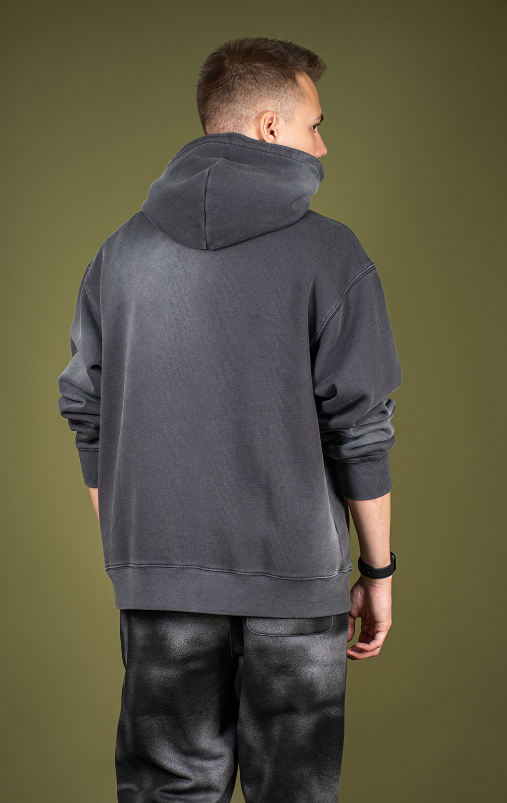 Толстовка ALPHA INDUSTRIES UNFRM WASHED ALPHA IND HOODIE FW 25/26 gray M001132 