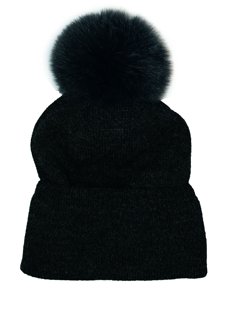 Женская шапка вязаная PARAJUMPERS PLAIN HAT black melange 