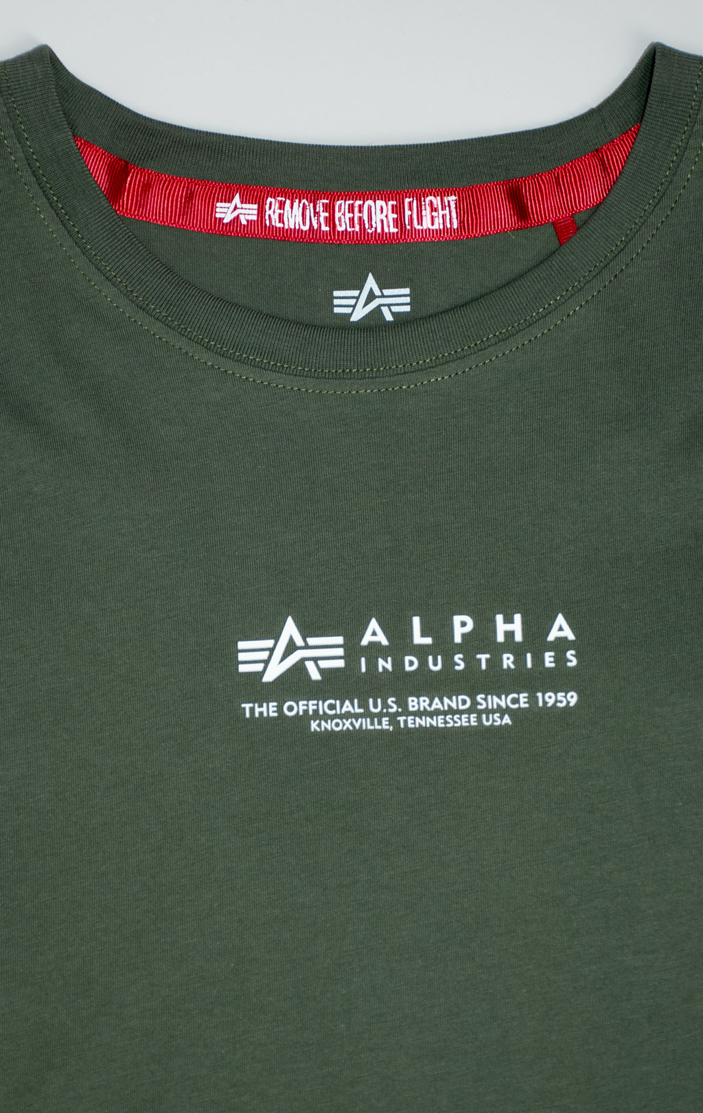 Футболка ALPHA INDUSTRIES ALPHA WORDING T dark olive 