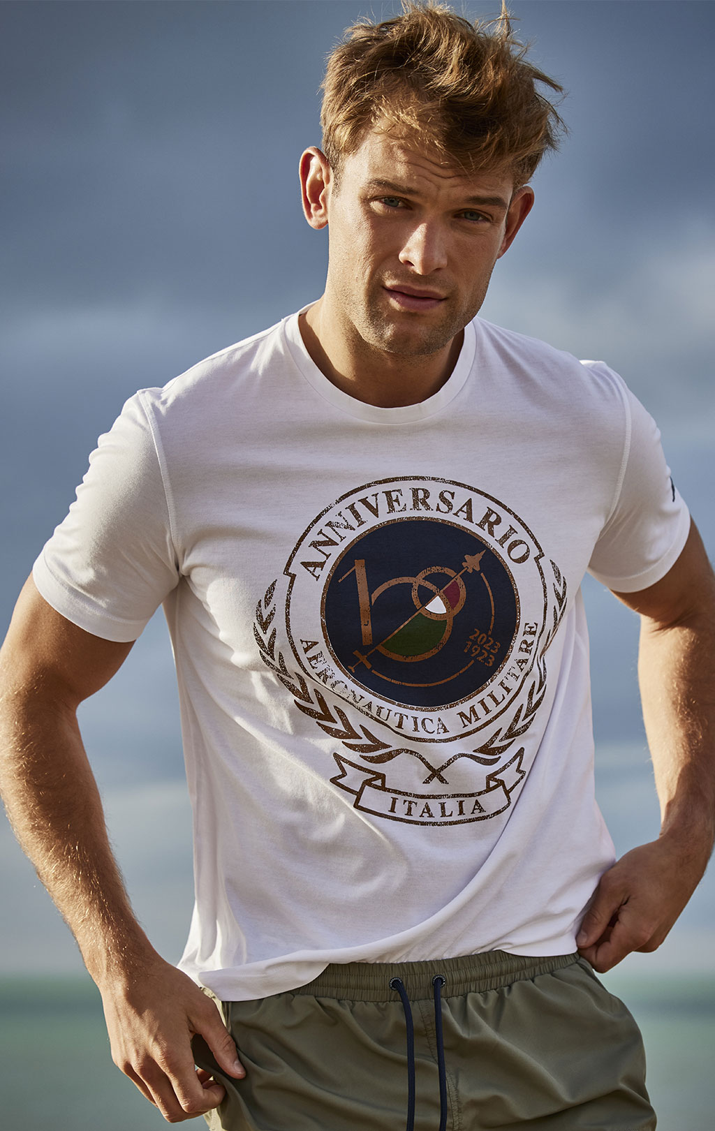 Футболка AERONAUTICA MILITARE SS 23/TR off white (TS 2118)