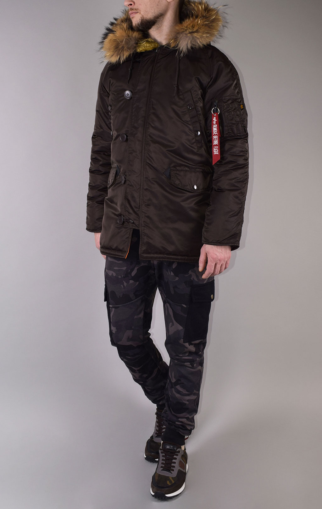 Аляска ALPHA INDUSTRIES VF 59 N-3B натур. мех deep brown 