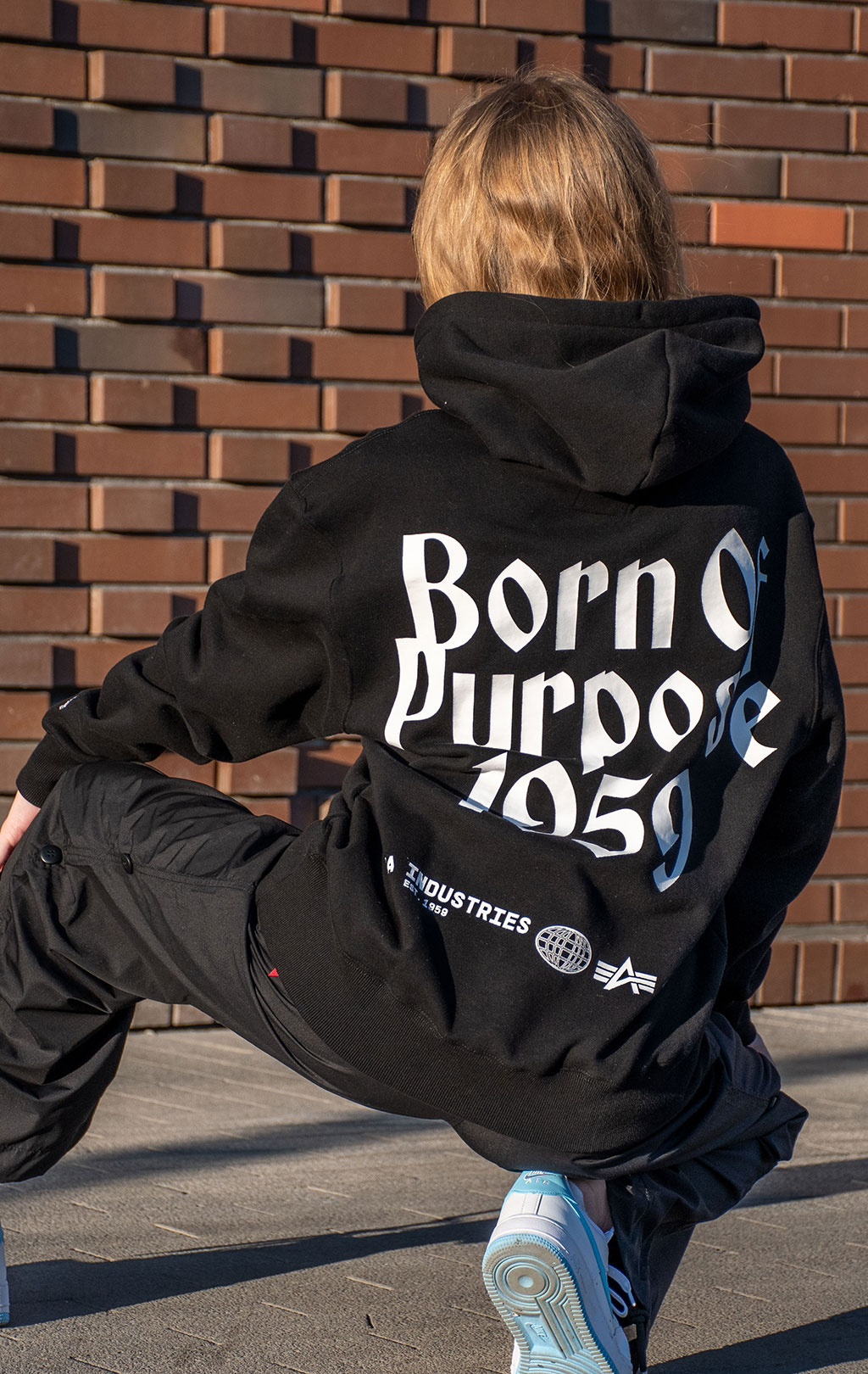 Толстовка ALPHA INDUSTRIES BORN OF PURPOSE HOODIE FW 24/25 black 