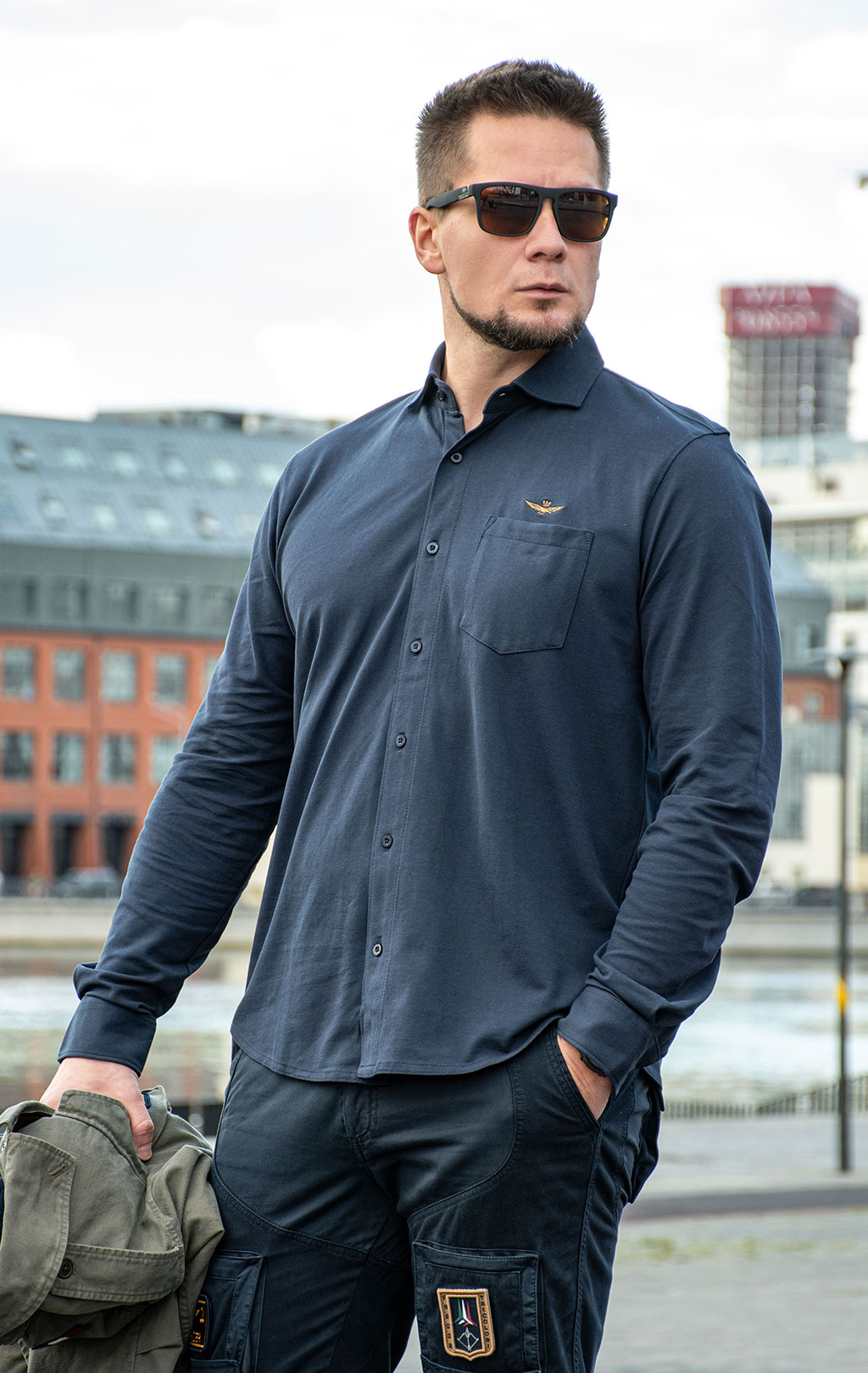 Рубашка трикотажная AERONAUTICA MILITARE FW 26/27/BD blue navy (CA 1313) 