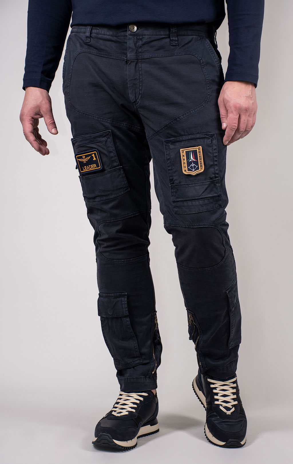Брюки-карго AERONAUTICA MILITARE ANTI-G big size плотные FW 23/24/AL dark blue (PA 1557) 