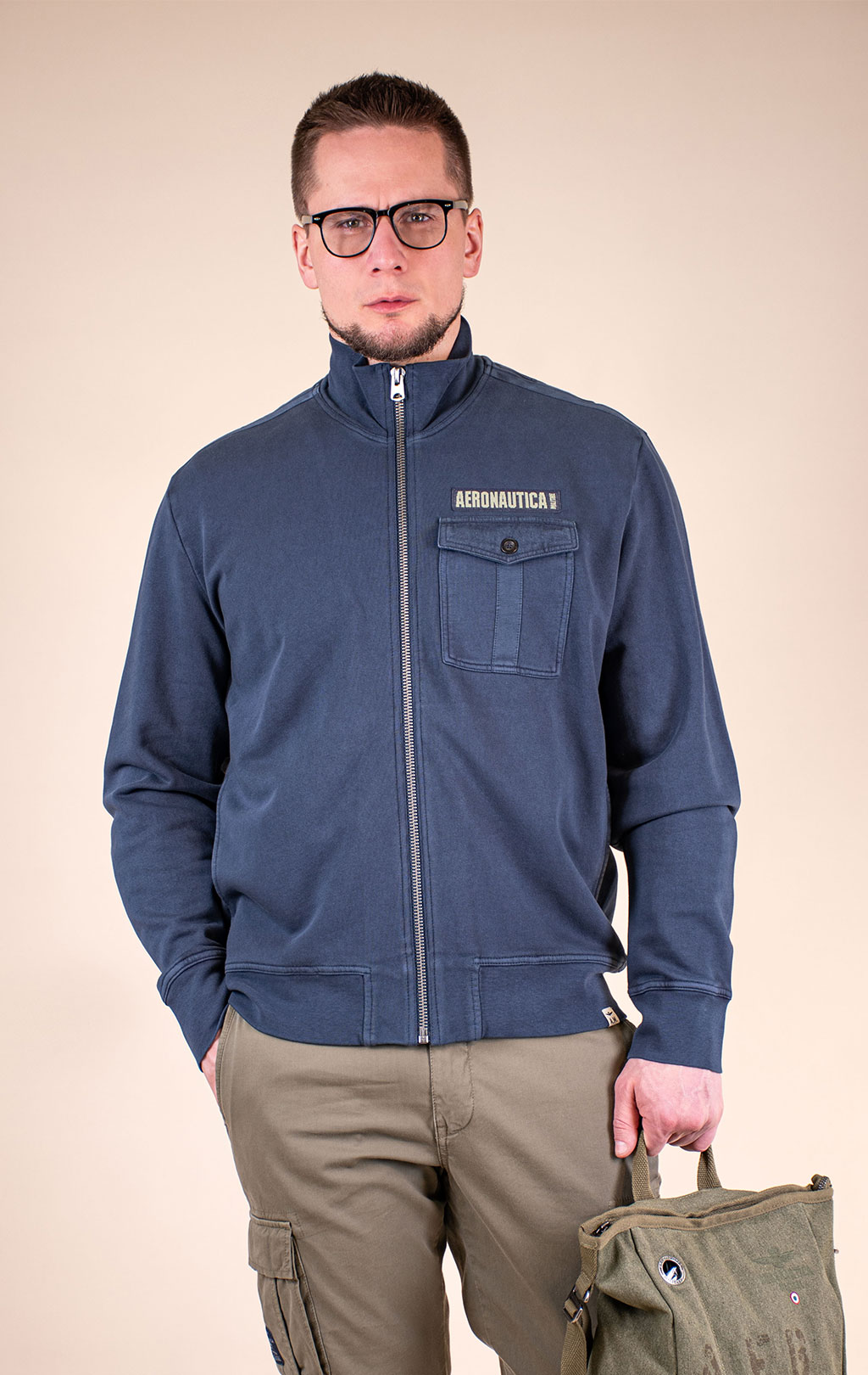 Олимпийка AERONAUTICA MILITARE SS 26/IN blue navy (FE 2101) 