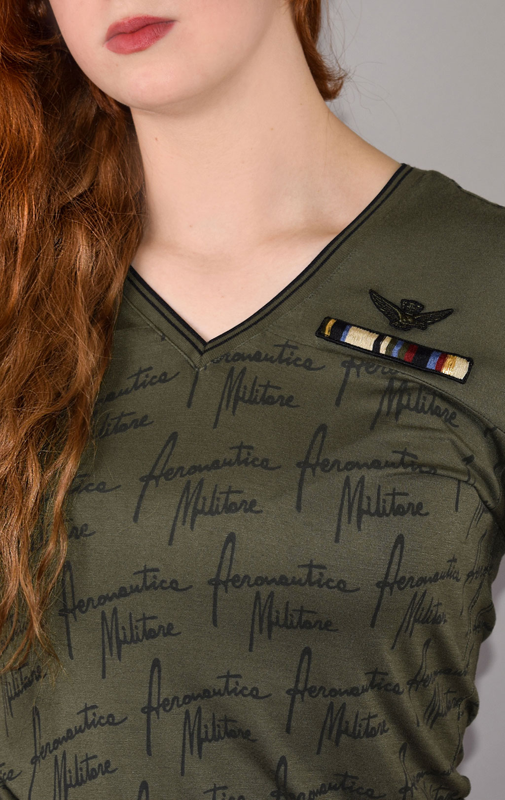 Женская футболка AERONAUTICA MILITARE FW 20/21/PT verde militare (TS 1795) 