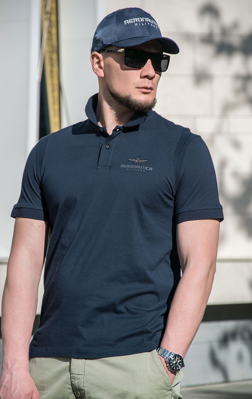 Футболка-поло AERONAUTICA MILITARE big size SS 23/IT blue navy (PO 1694) 