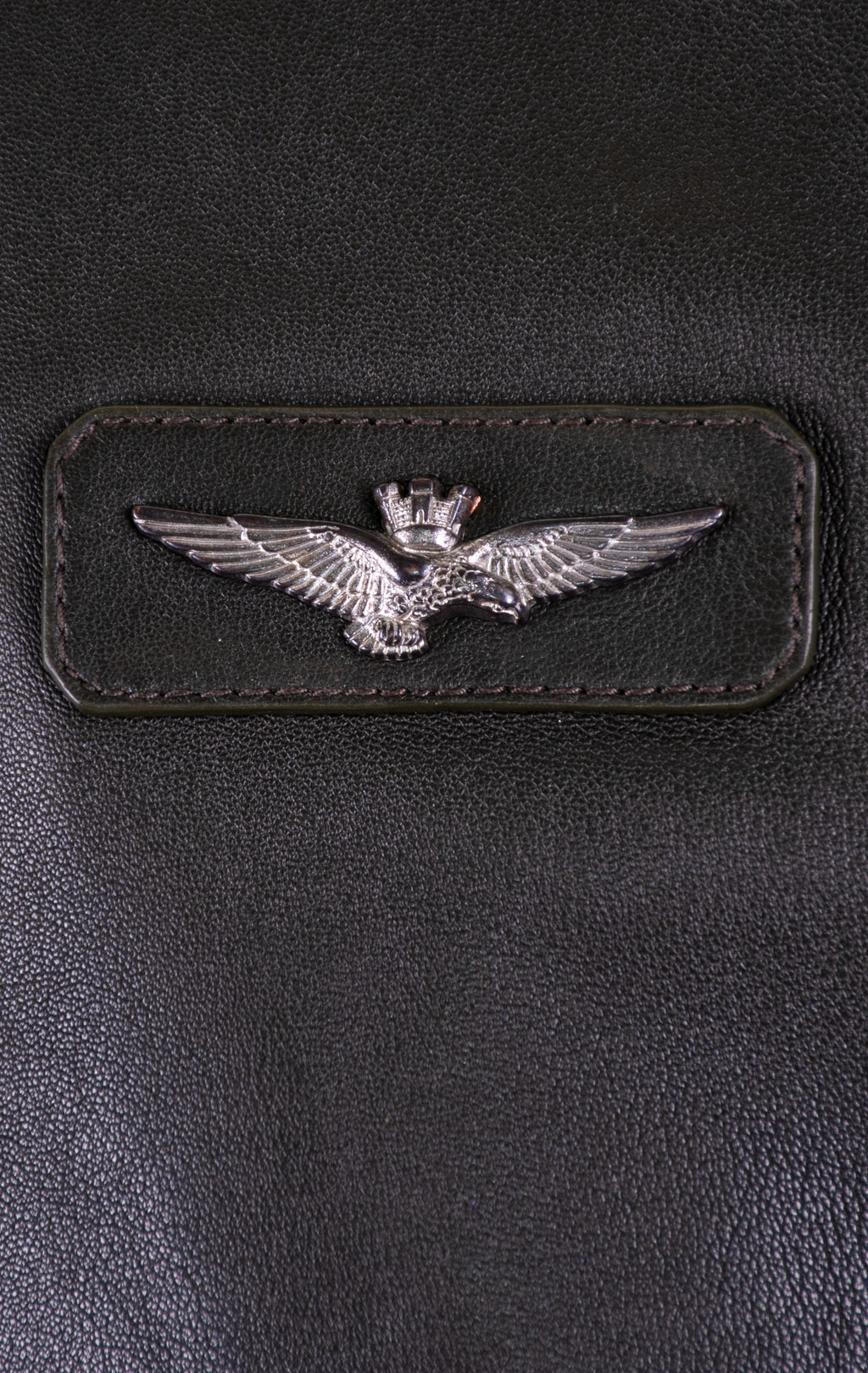 Куртка-бомбер AERONAUTICA MILITARE big size кожа SS 26/IN bottiglia (PN 5053) 