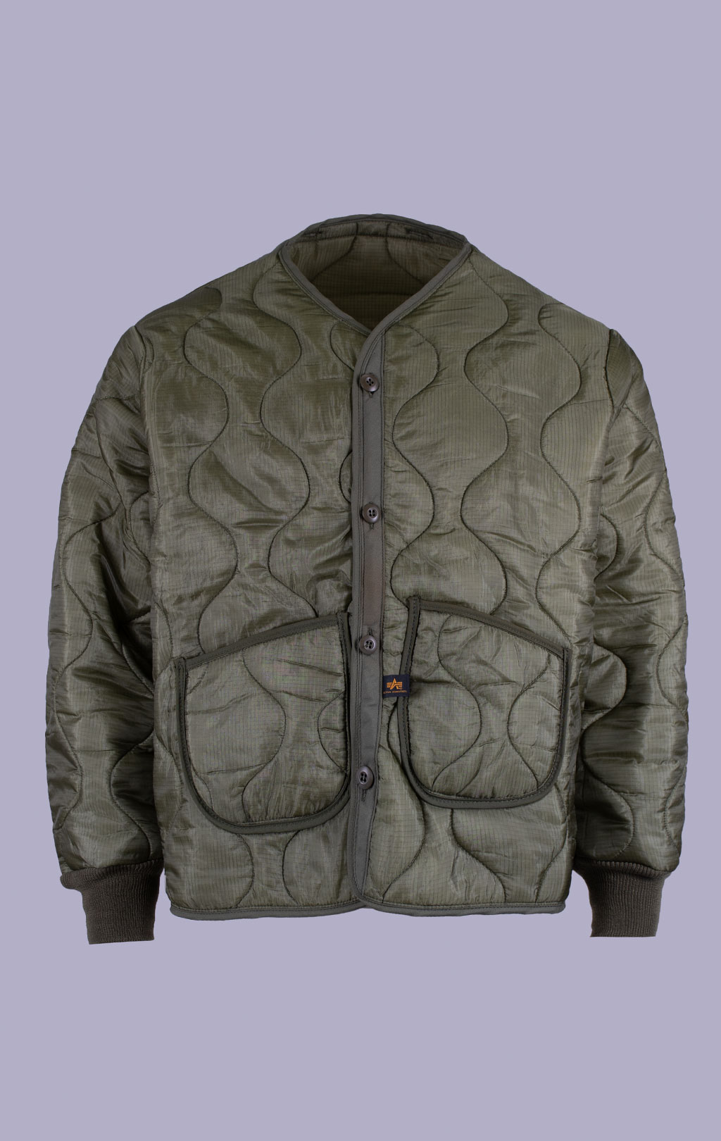 Куртка-подстёжка ALPHA INDUSTRIES M-65 VINTAGE с карманами и манжетами olive drab 