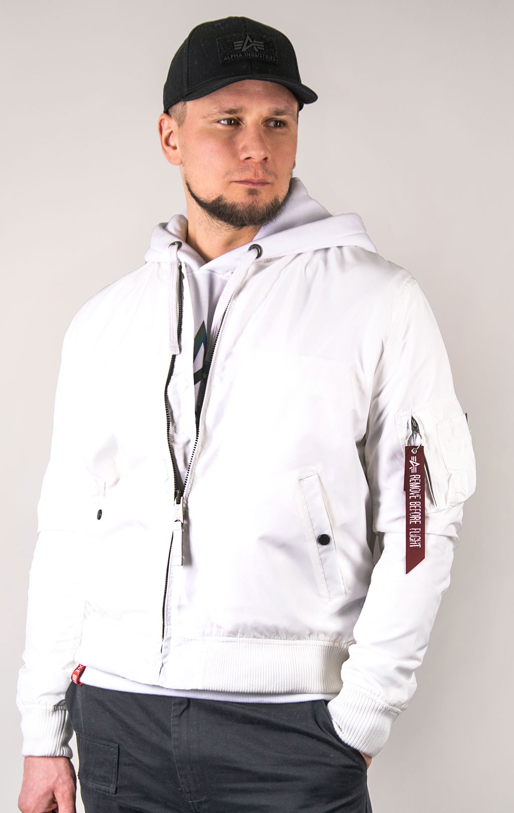 Ветровка-бомбер ALPHA INDUSTRIES TT MA-1 white 