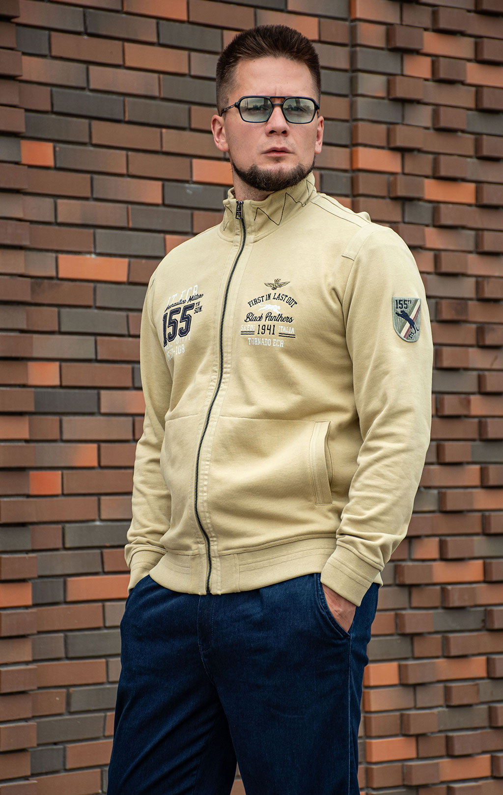 Олимпийка AERONAUTICA MILITARE SS 24 m/TR sage green (FE 1881) 