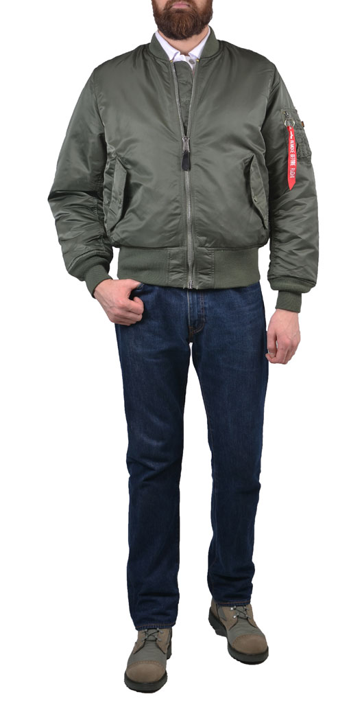 Куртка-бомбер лётная ALPHA INDUSTRIES BLOOD CHIT MA-1 sage green 