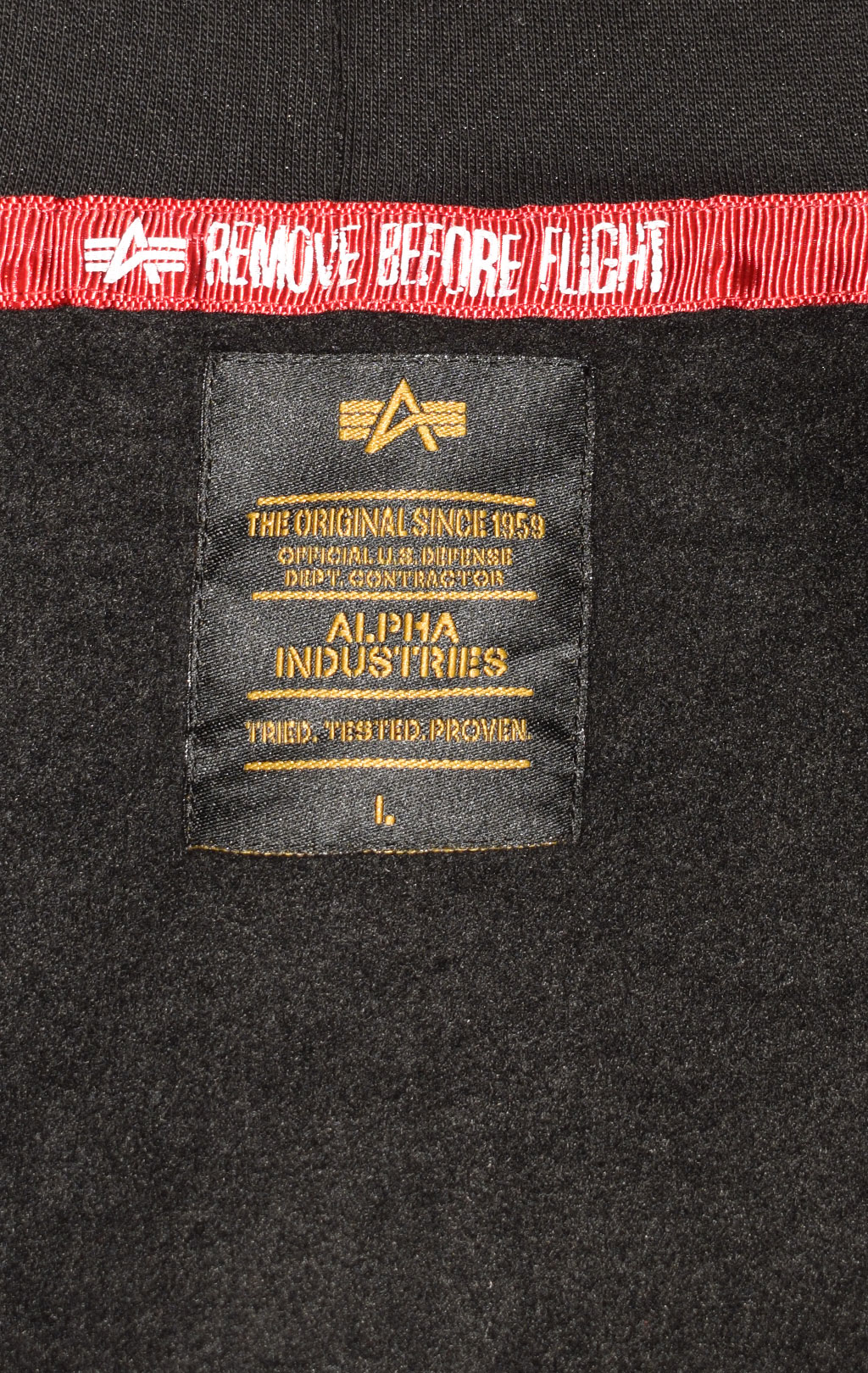 Толстовка ALPHA INDUSTRIES NASA ZIP HOODY black 