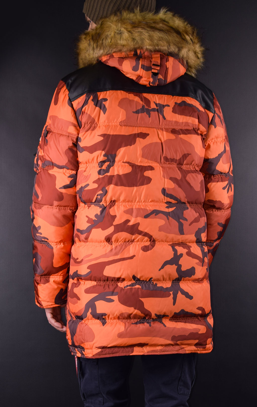 Аляска-пуховик ALPHA INDUSTRIES PUFFER N-3B orange camo 