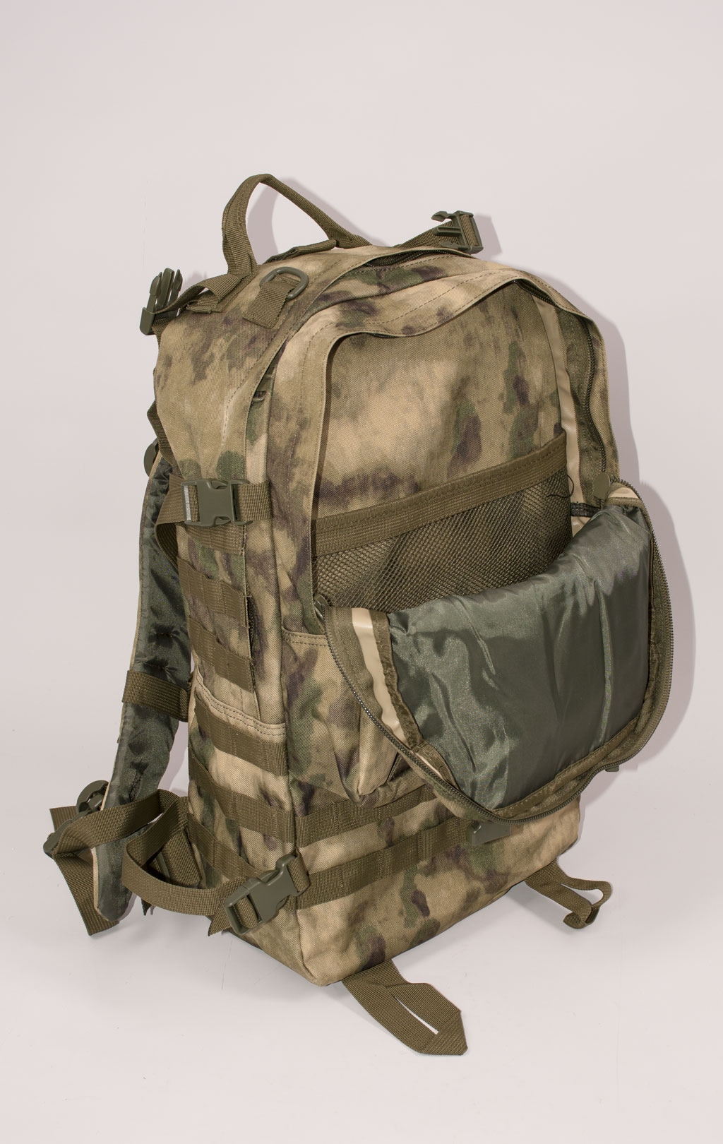 Рюкзак тактический ASSAULT 60L с поясной сумкой + 2 подсумка green camo BS-016 Китай