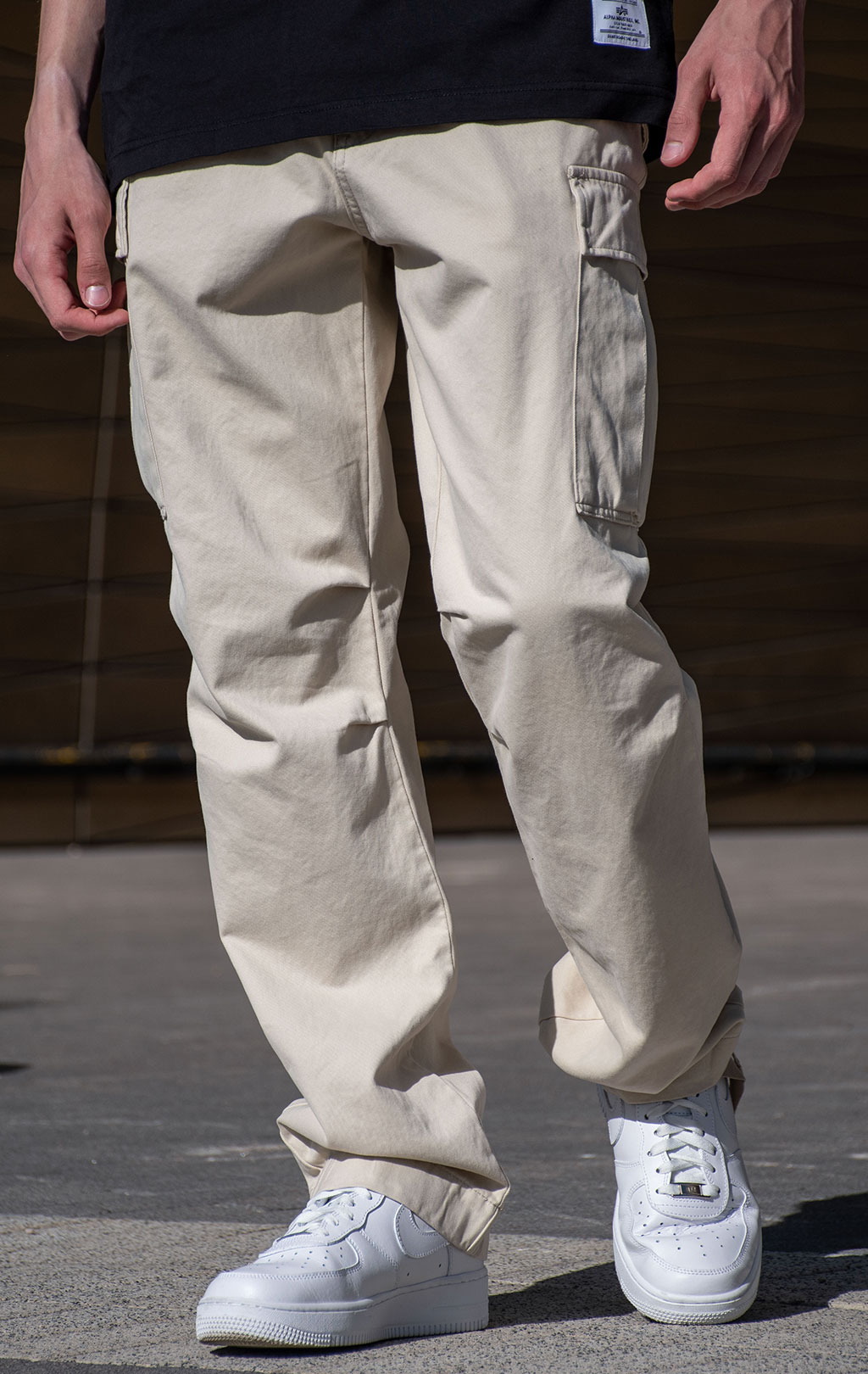 Брюки-карго парашюты ALPHA INDUSTRIES M-65 PANT плотные SS 24 m limestone 