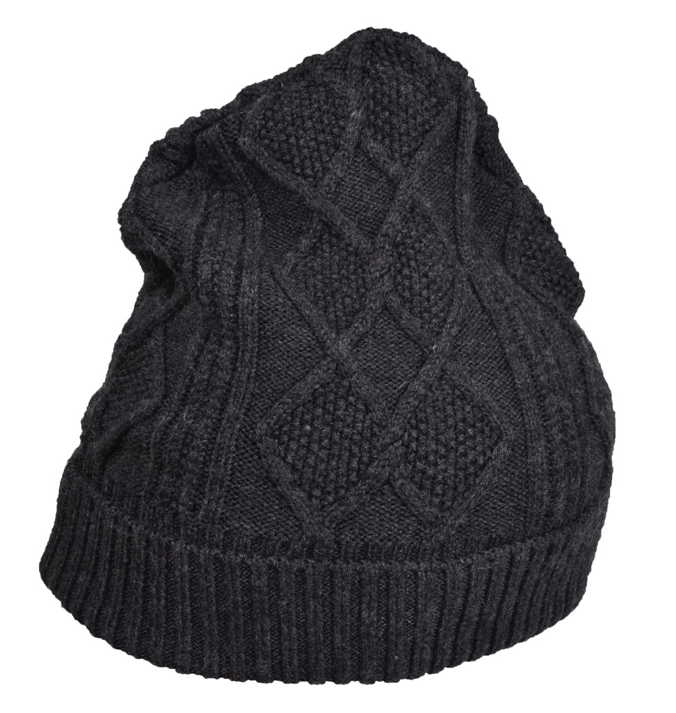 Шапочка вязан. PJS CABLE HAT black melange 
