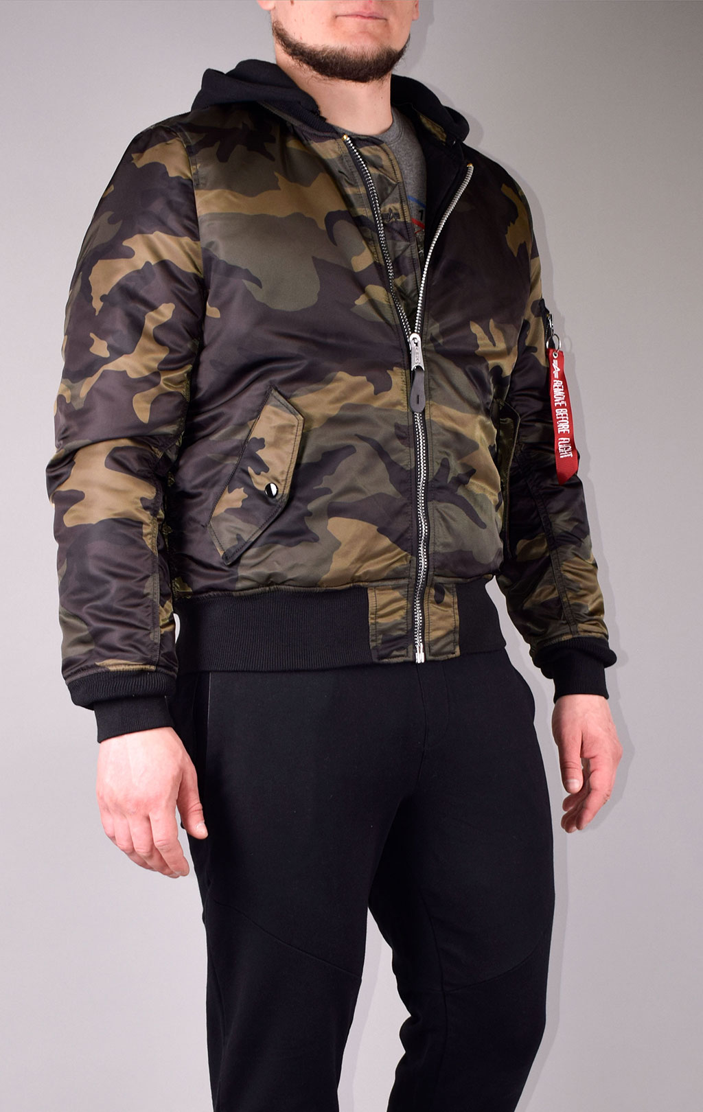 Куртка-бомбер ALPHA INDUSTRIES NATUS MA-1 dark woodland camo 