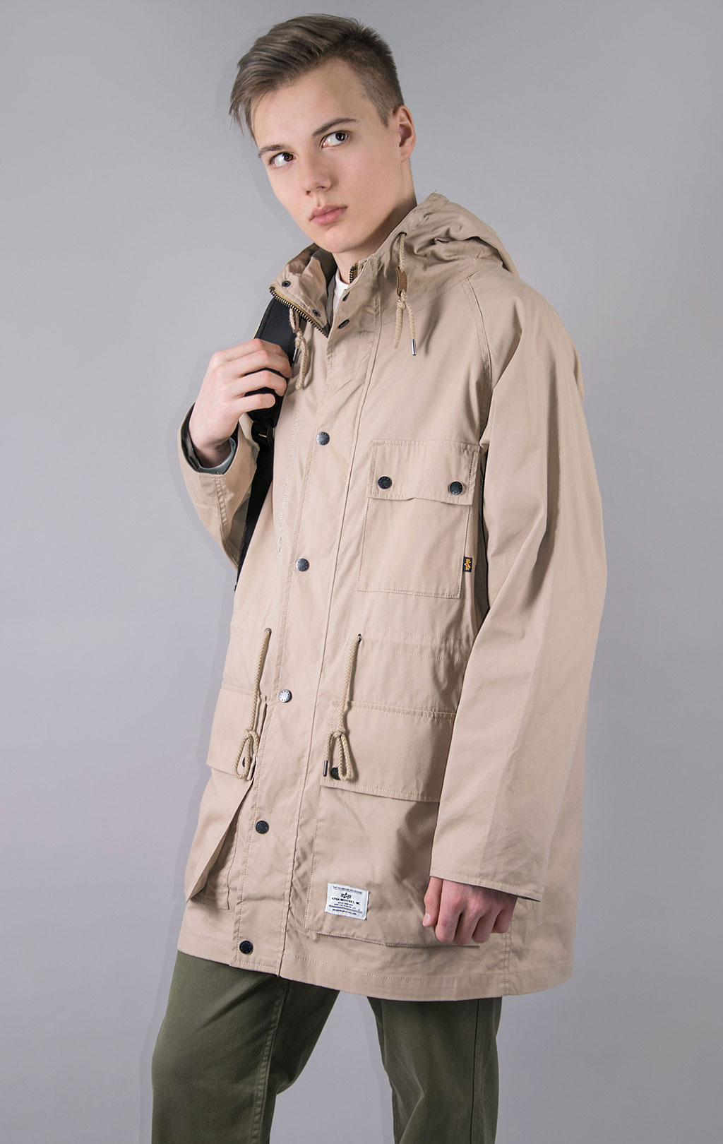 Ветровка ALPHA INDUSTRIES HOODED FIELD JACKET M-65 SS 23 m vintage khaki 