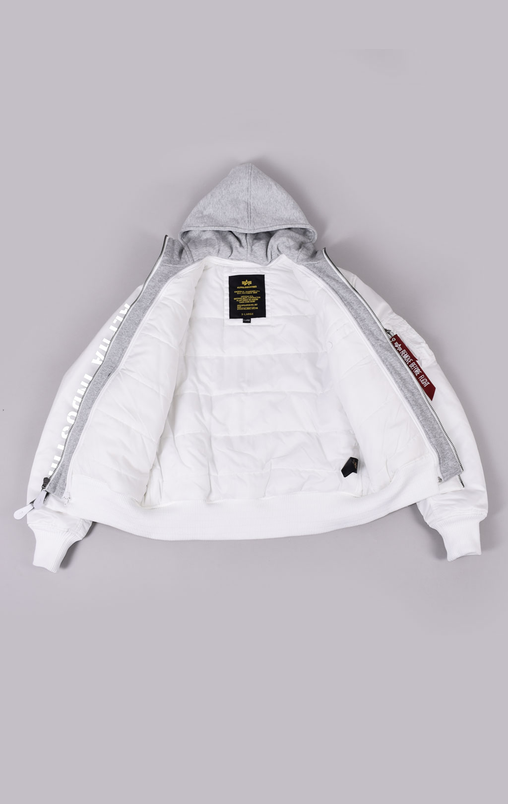 Куртка-бомбер лётная ALPHA INDUSTRIES D-Tec SE MA-1 white/reflective 