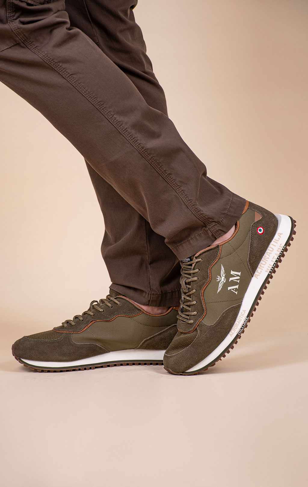 Кроссовки AERONAUTICA MILITARE (SC 0320) SS 26/CN verde militare 