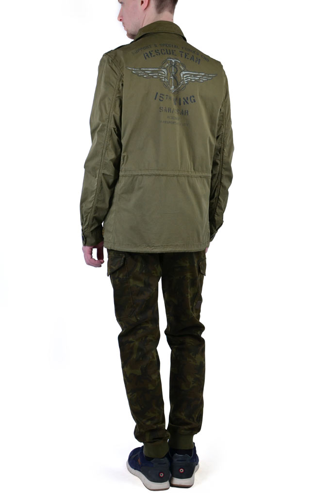 Ветровка AERONAUTICA MILITARE FIELD JACKET M-65 green military (AB 1663) 