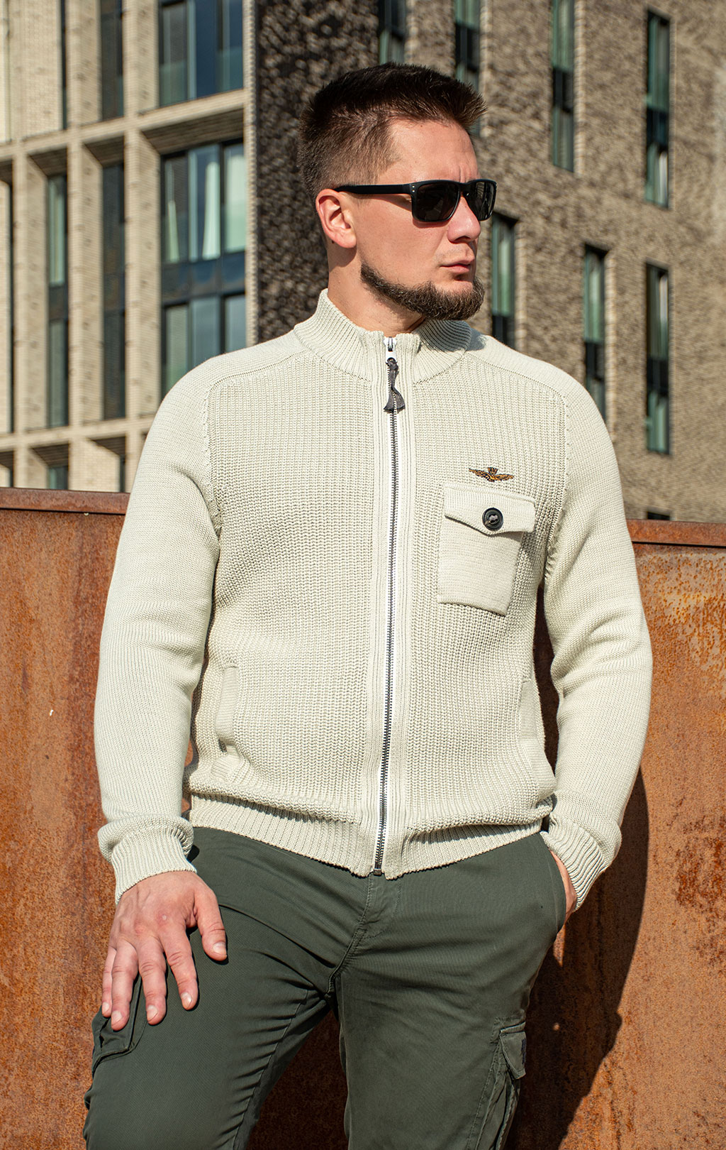 Свитер на молнии AERONAUTICA MILITARE FW 25/26/BL pellican (MA 1565) 
