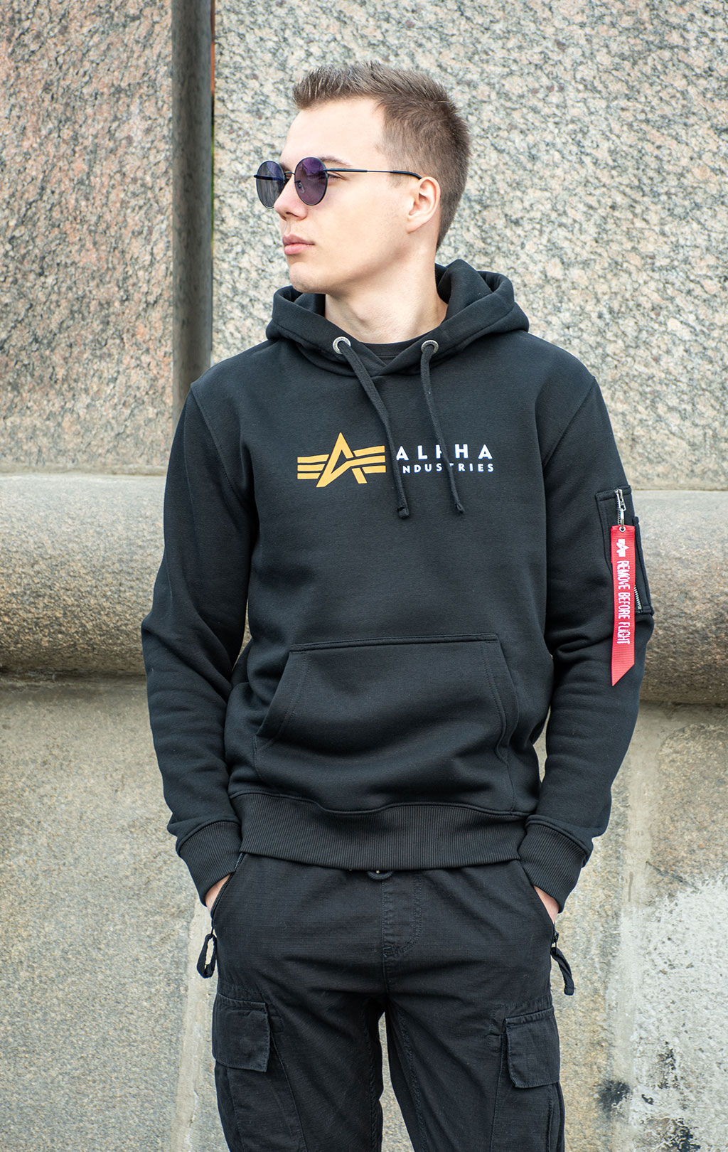 Толстовка ALPHA INDUSTRIES ALPHA LABEL HOODY black 