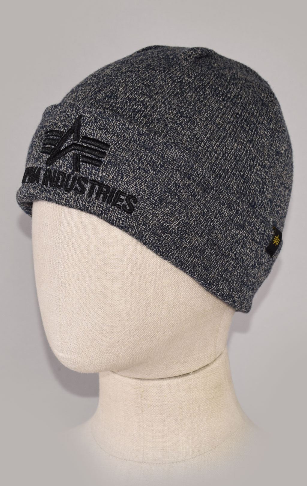 Шапка ALPHA INDUSTRIES 3D BEANIE charcoal heather 