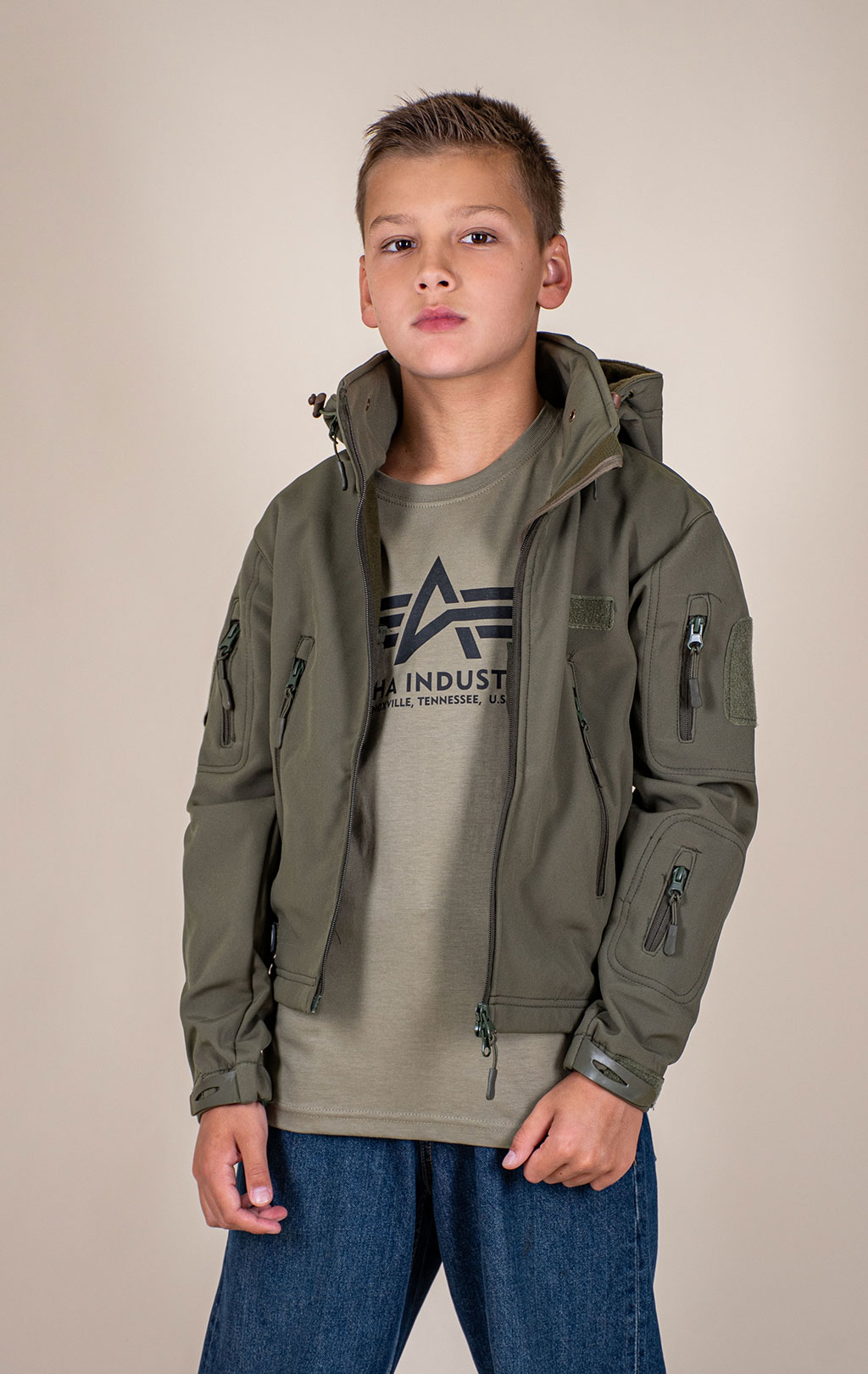 Детская куртка SABADO soft shell green f-1922 