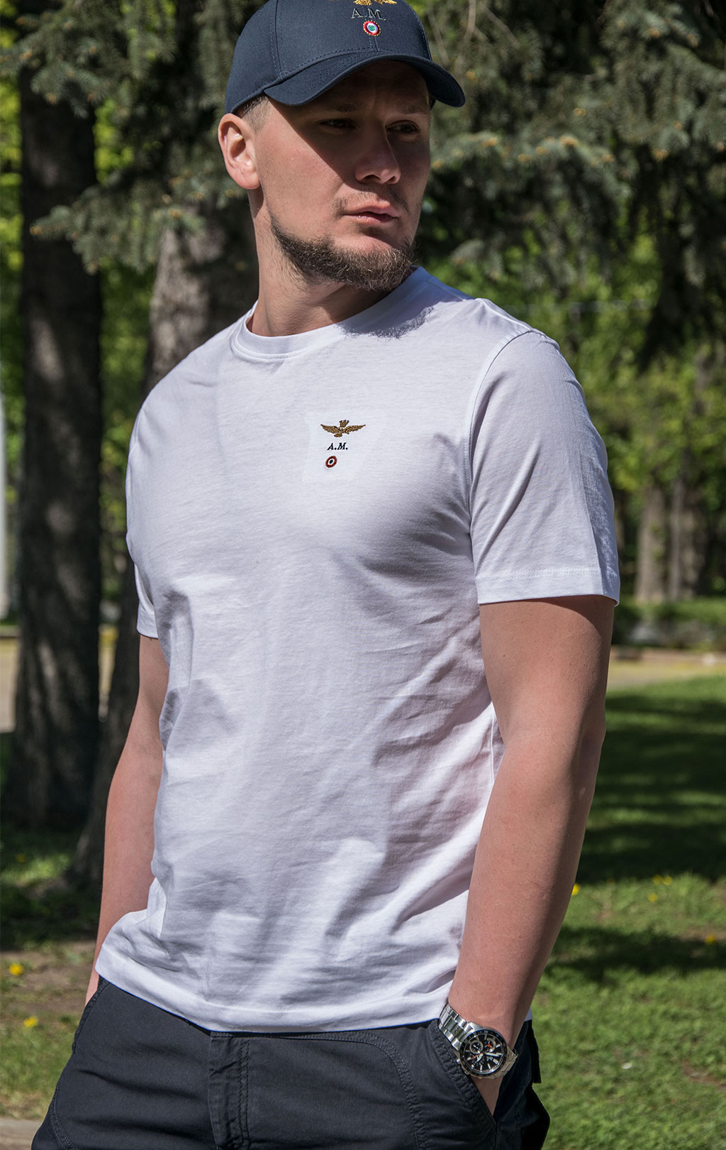 Футболка AERONAUTICA MILITARE SS 22/BD off white (TS 1580) 