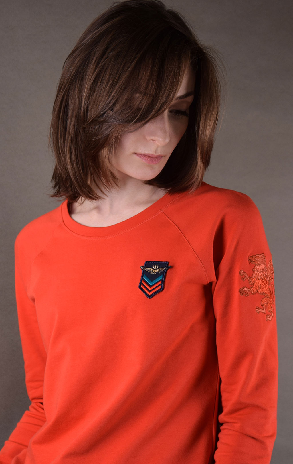 Женский свитшот AERONAUTICA MILITARE SS19 arancio (FE 1359) 