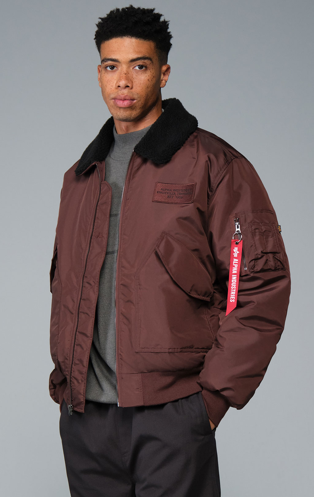 Куртка лётная ALPHA INDUSTRIES CWU 45/P RELAXED FIT FLIGHT JACKET (OXFORD SC) FW 26/27 cocoa 
