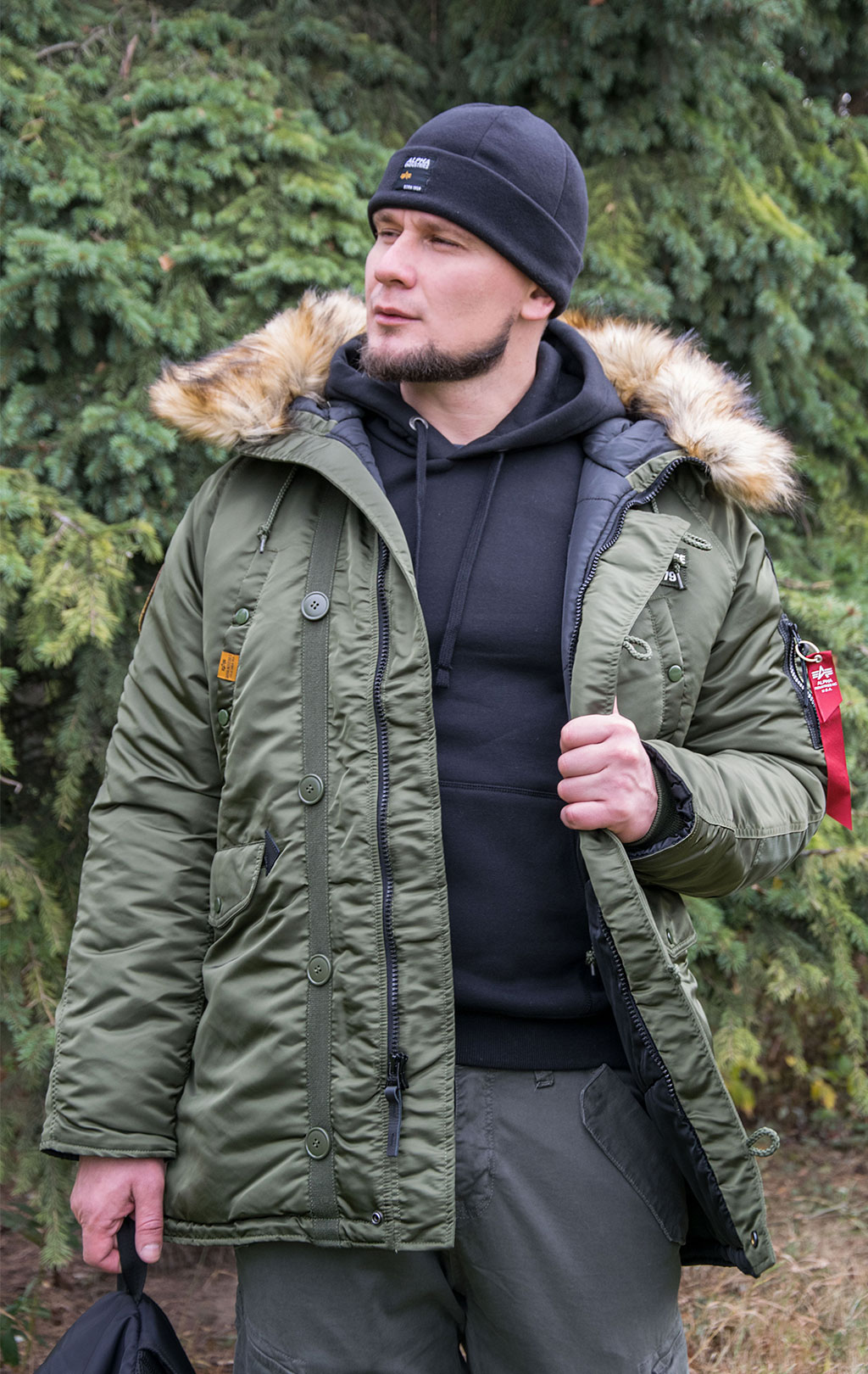 Аляска ALPHA INDUSTRIES AIRBORNE N-3B dark green 