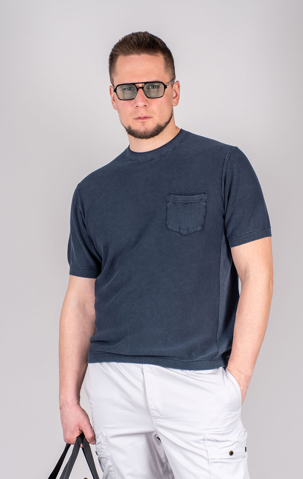 Футболка вязаная PARAJUMPERS CYRIL SS 25 m blue navy 