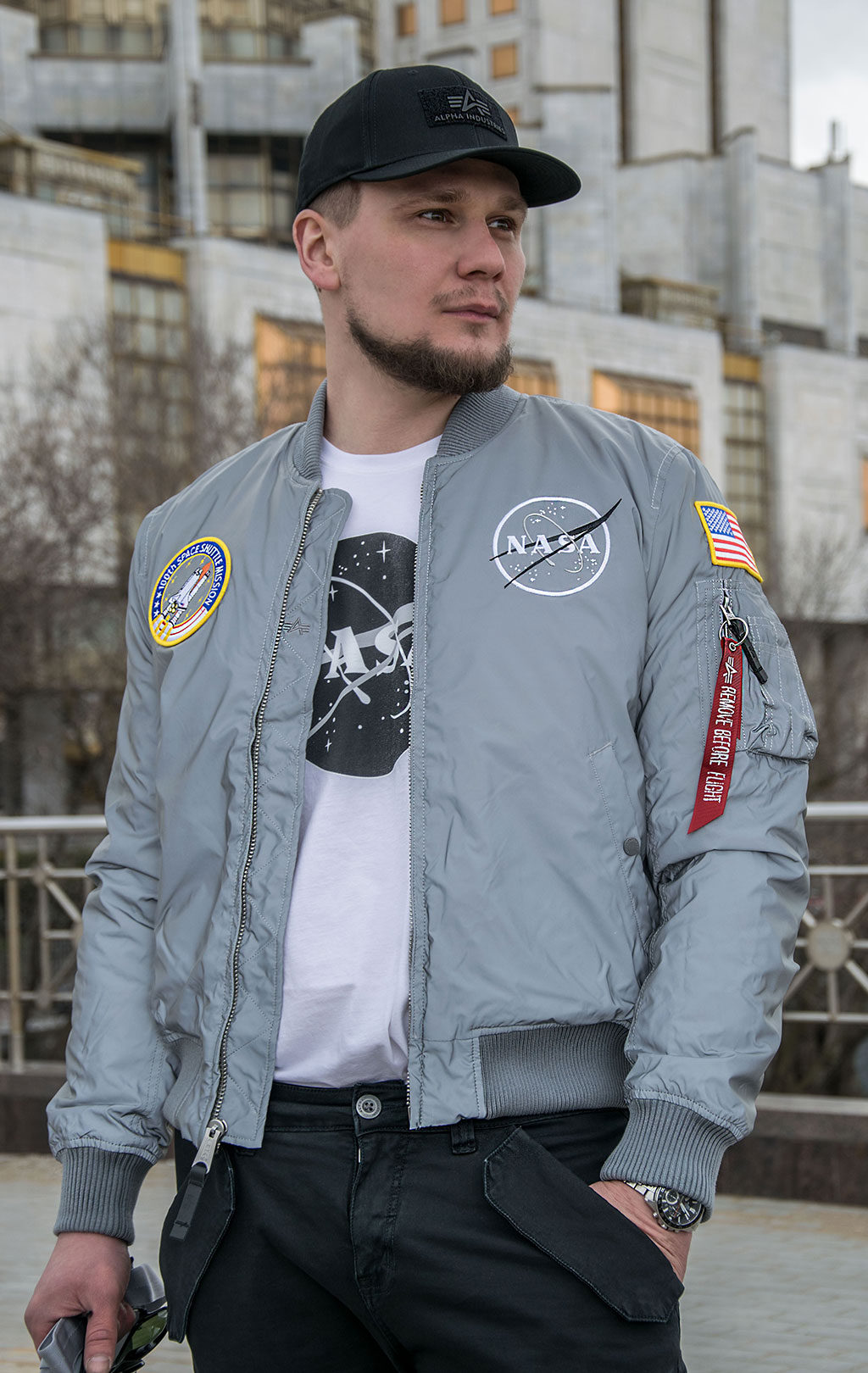 Бомбер ALPHA INDUSTRIES NASA REFLECTIVE MA-1 silver/reflective 