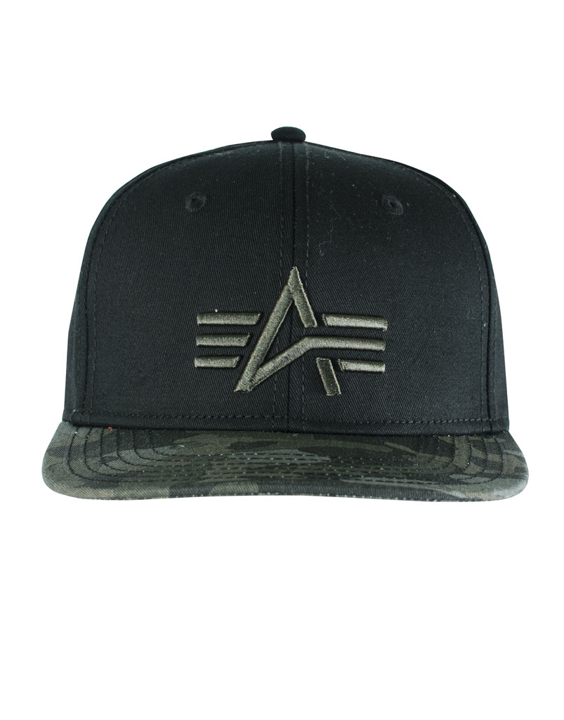 Бейсболка ALPHA INDUSTRIES CAMO LOGO CAP black camo 