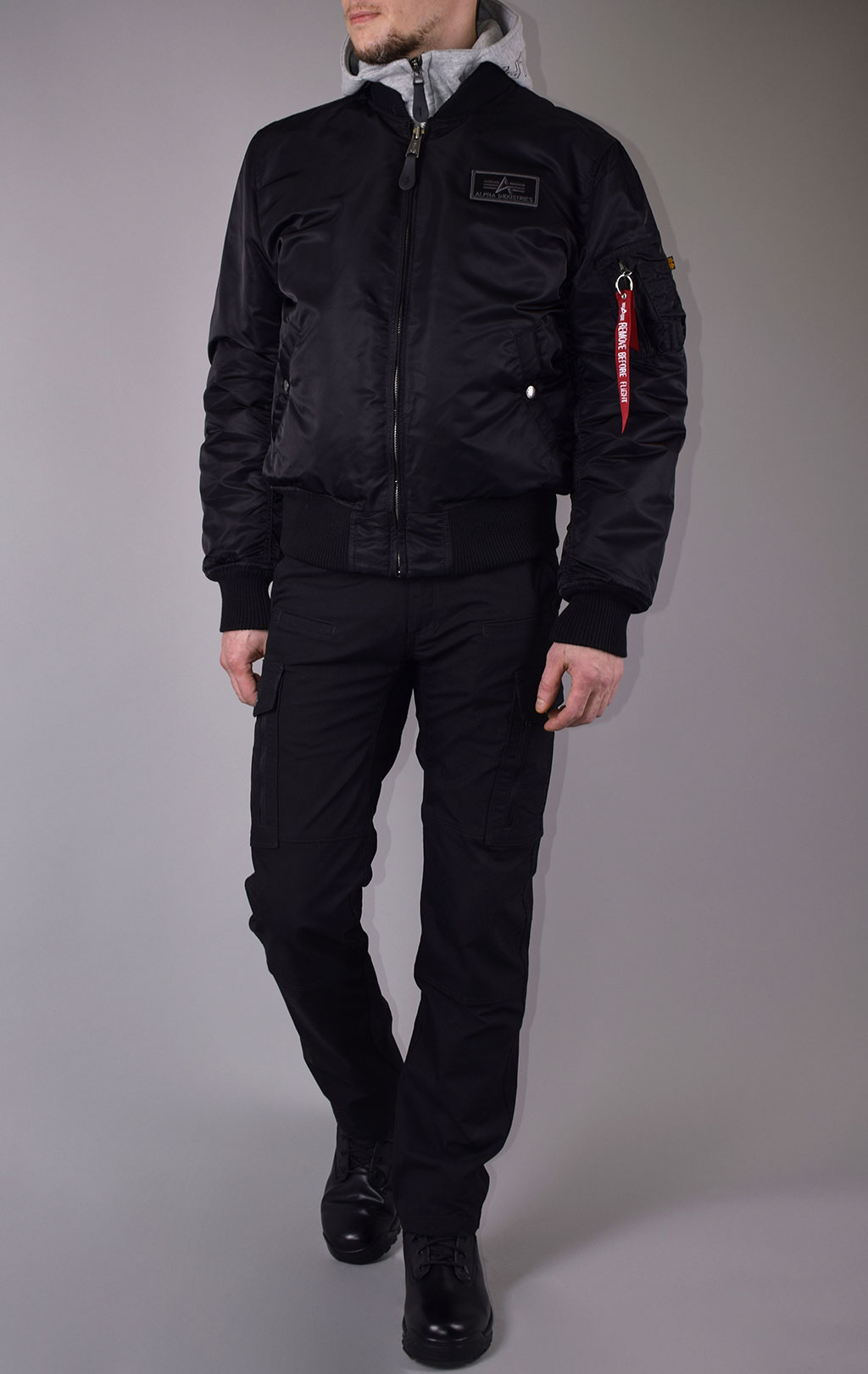 Куртка-бомбер лётная ALPHA INDUSTRIES D-Tec big size MA-1 black 