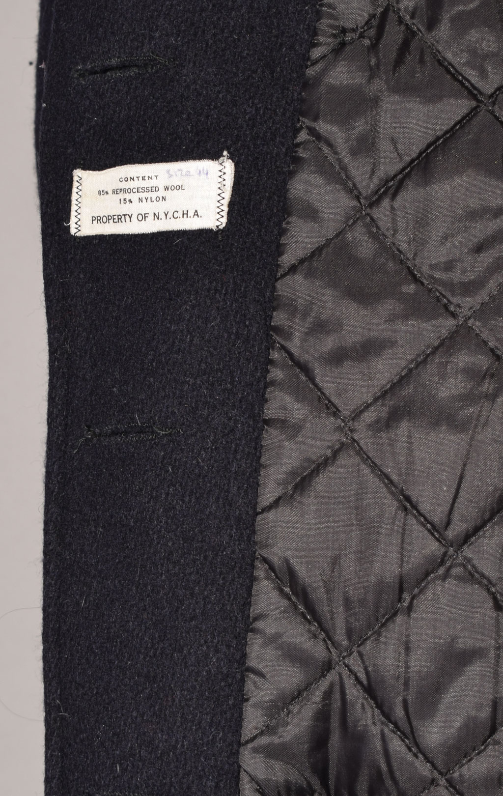 Бушлат морской Property of NYCHA PEACOAT шерсть 85/полиэстер15 navy б/у США