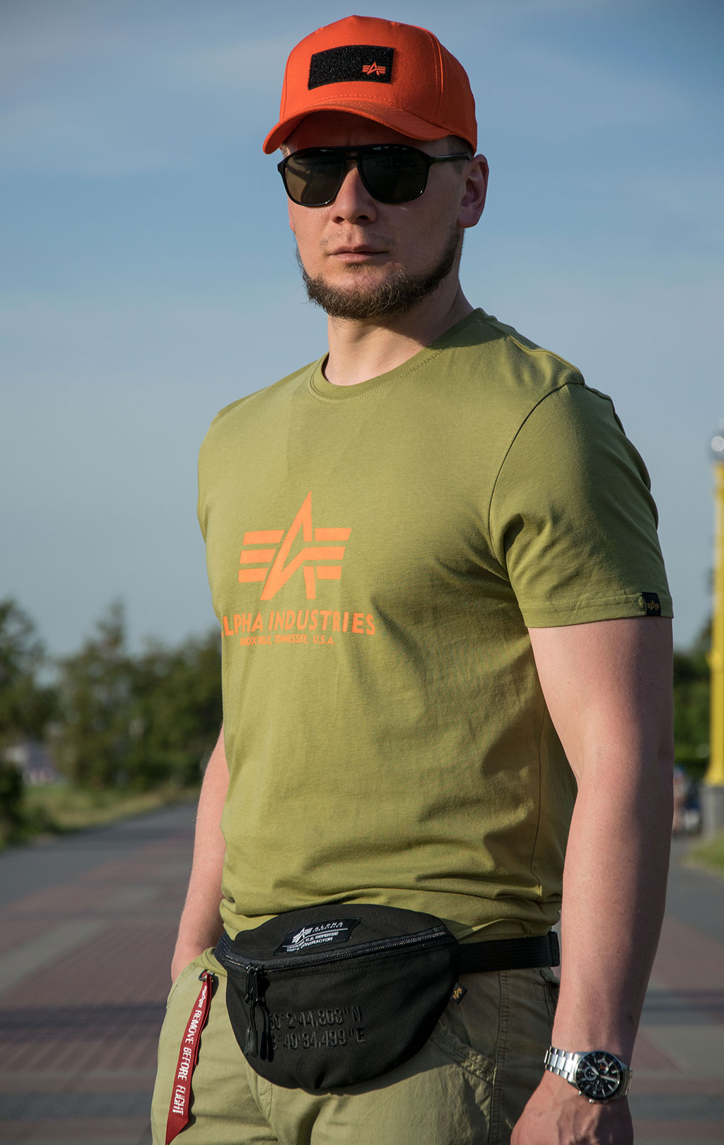 Футболка ALPHA INDUSTRIES BASIC T big size khaki green 