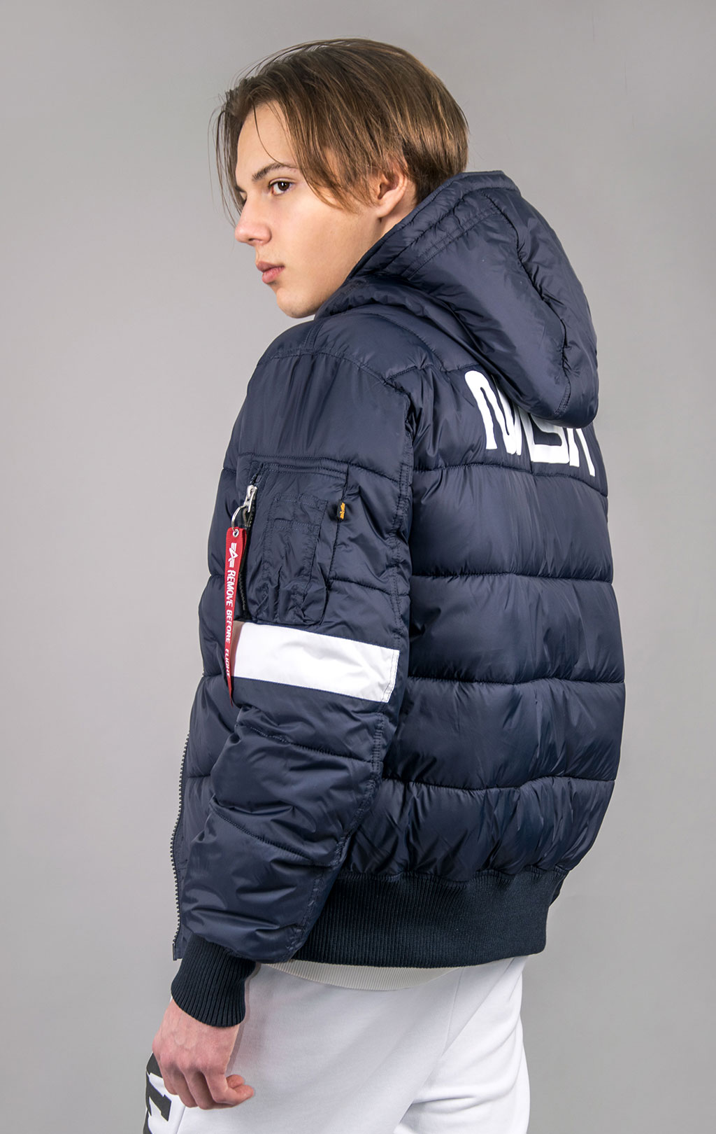 Куртка ALPHA INDUSTRIES HOODED PUFFER FD NASA rep. blue 