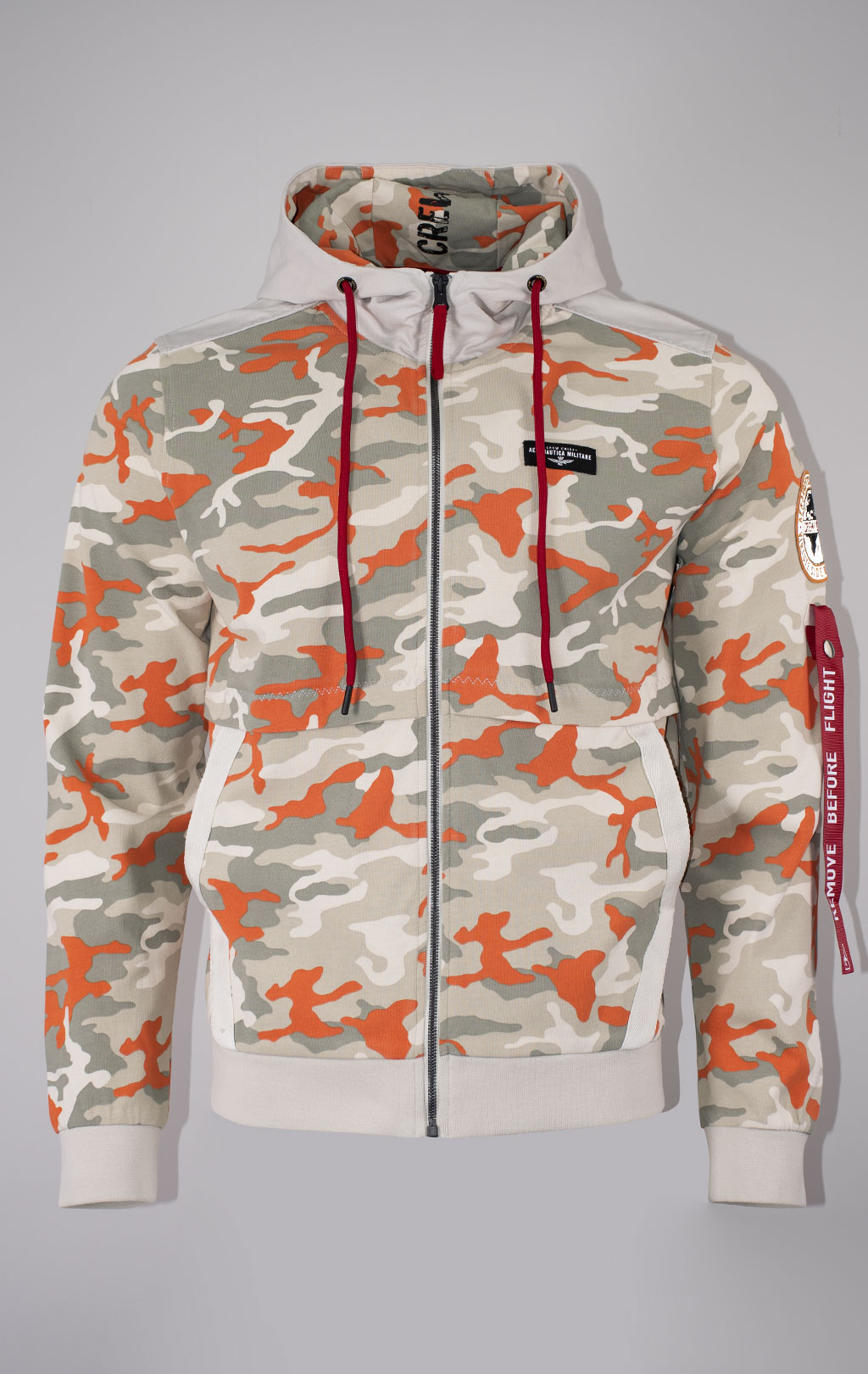 Толстовка с капюшоном AERONAUTICA MILITARE SS 24 m/TR orange camo (FE 1863) 